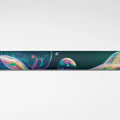 Iridescent Bubble Mural Wallpaper — Deep Teal Circular Pattern Mural Wallpaper - room preview 03
