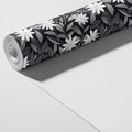 Monochrome Wildflower Garden Mural Wallpaper — Classic Floral Print Mural Wallpaper - room preview 03