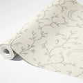 Crescent Moon and Perched Bird Mural Wallpaper — Line Art Design Mural Wallpaper - room preview 03