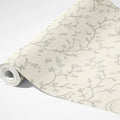 Crescent Moon and Bird Branch Mural Wallpaper — Cream and Charcoal Mural Wallpaper - room preview 03