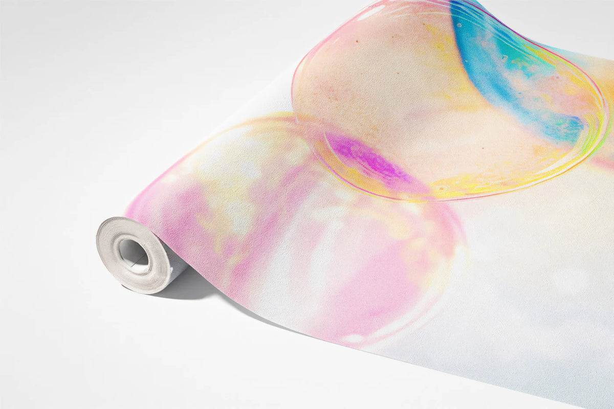Iridescent Bubble Mural Wallpaper — Playful Abstract Design Mural Wallpaper - room preview 03
