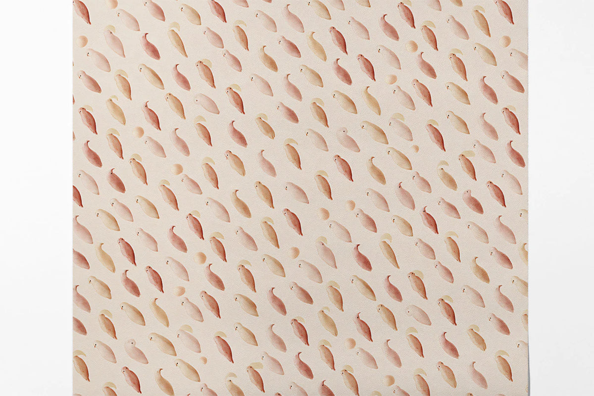 Minimalist Petal Mural Wallpaper — Soft Blush and Cream Mural Wallpaper - room preview 03