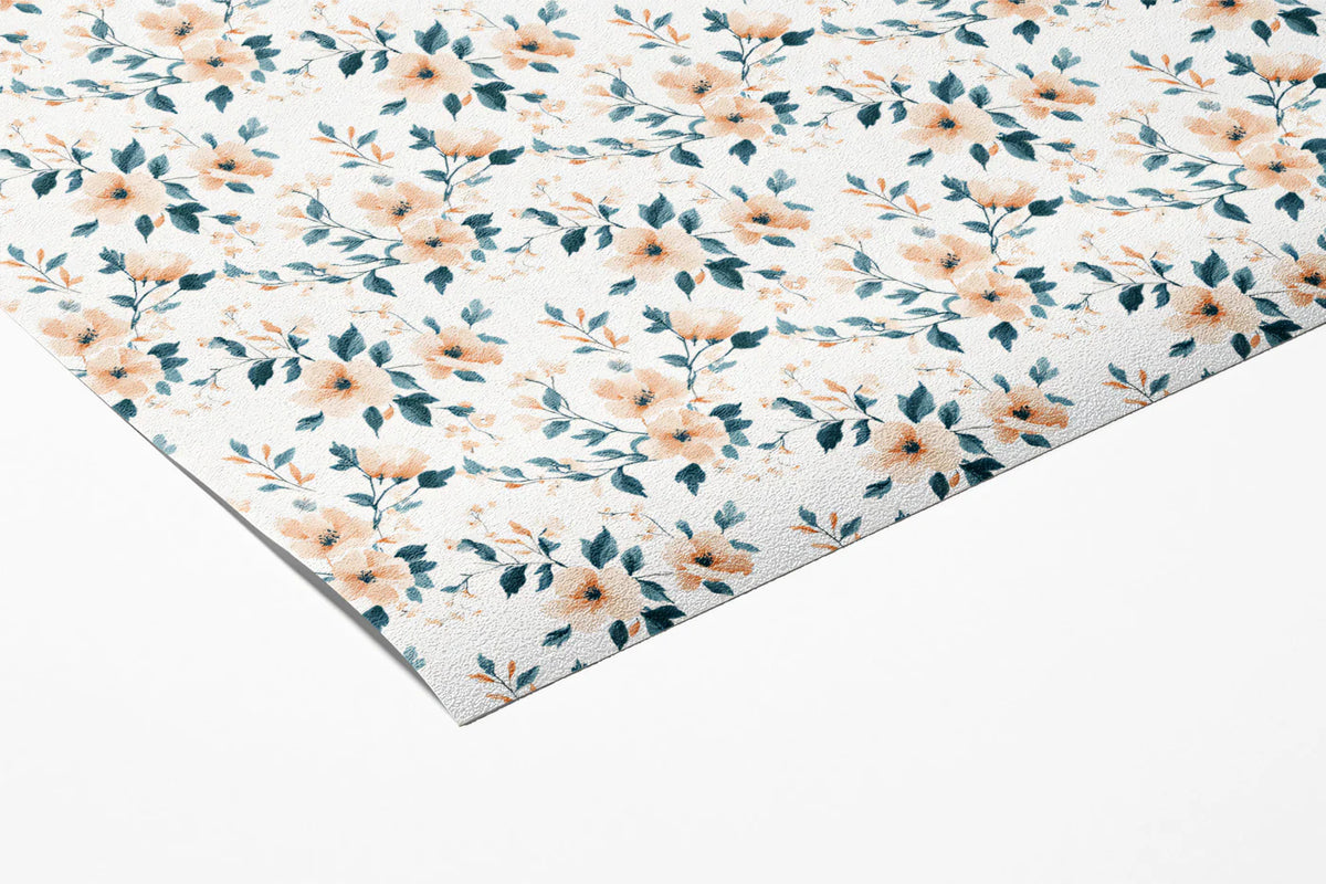 Blossoming Branch Mural Wallpaper in Peach and Slate Blue Mural Wallpaper - room preview 03