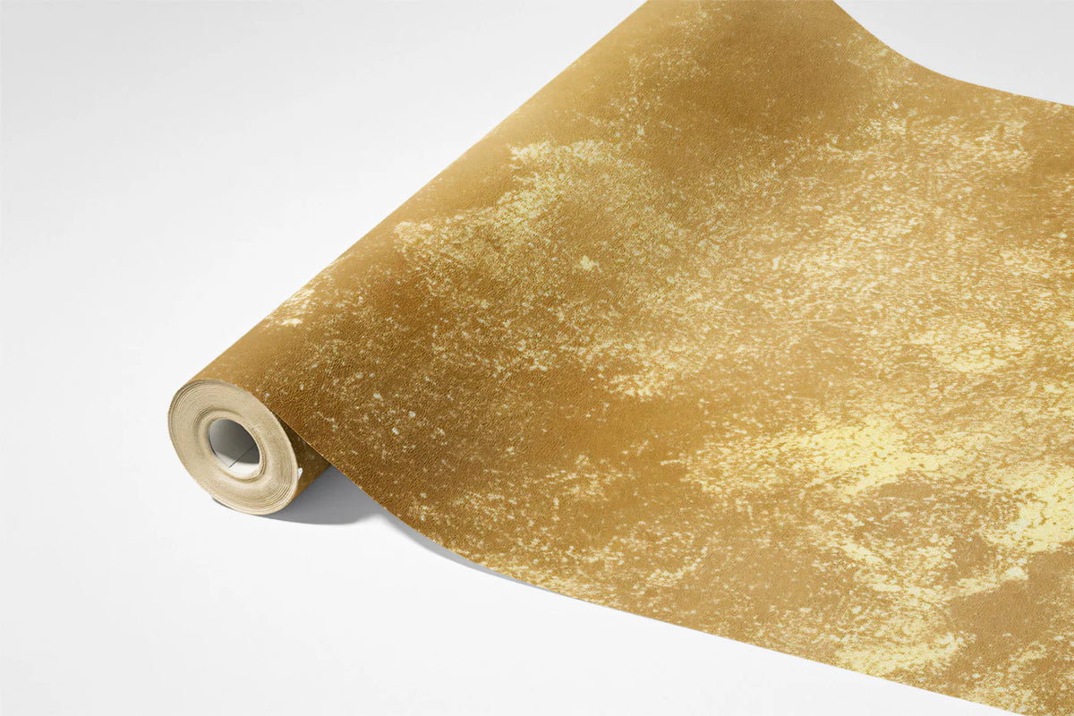 Gilded Nebula Mural Wallpaper — Soft Atmospheric Gold Mural Wallpaper - room preview 03