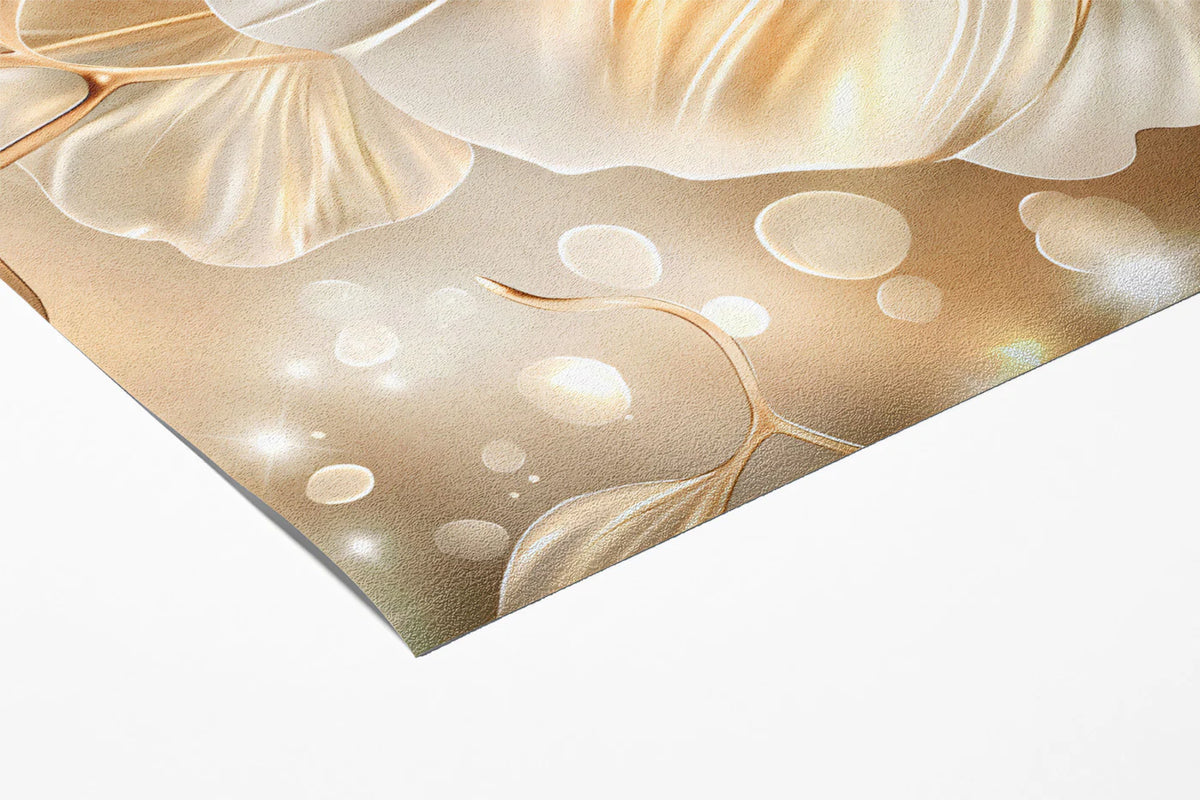 Gilded Ginkgo Leaves Mural Wallpaper — Luminous Gold Botanical Mural Wallpaper - room preview 03
