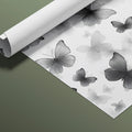 Monochrome Butterfly Flight Mural Wallpaper — Modern Minimalist Mural Wallpaper - room preview 03