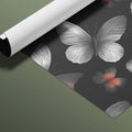 Monochrome Butterfly Mural Wallpaper — Dramatic Graphic Design Mural Wallpaper - room preview 03