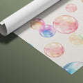 Watercolor Bubbles Mural Wallpaper — Soft Pastel Art Mural Wallpaper - room preview 03