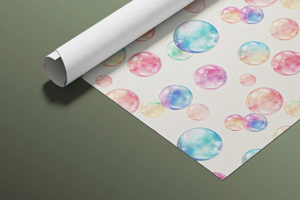 Floating Watercolor Bubbles Mural Wallpaper — Soft Pastel Art Mural Wallpaper - room preview 03