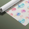 Floating Watercolor Bubbles Mural Wallpaper — Soft Pastel Art Mural Wallpaper - room preview 03