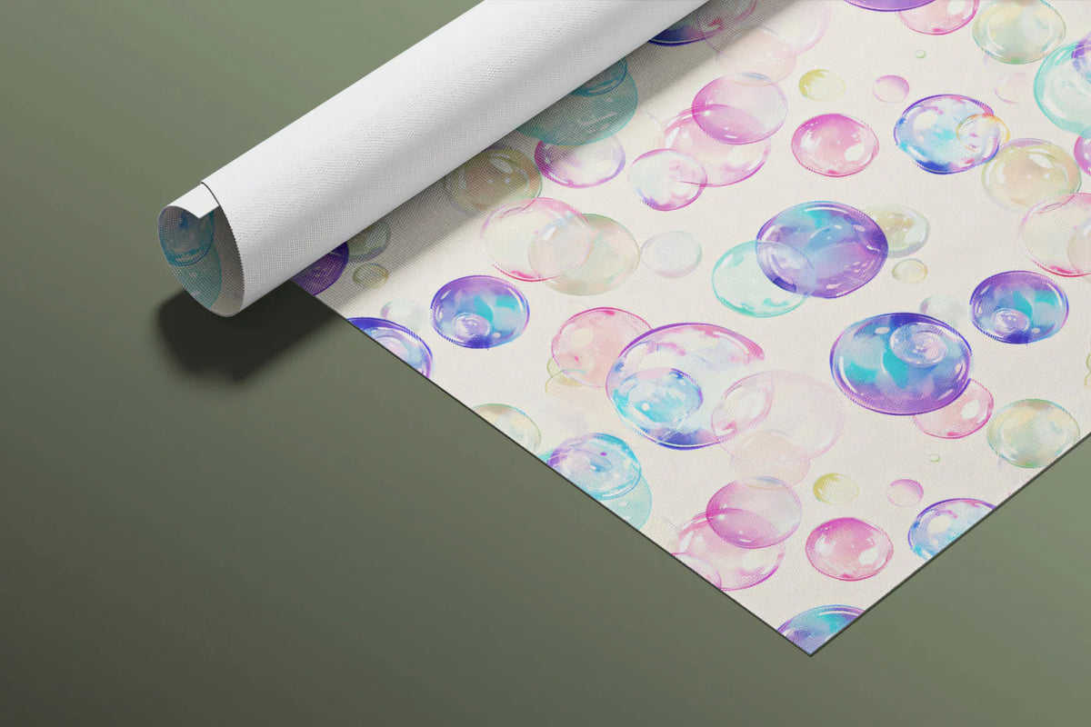 Floating Bubbles Mural Wallpaper — Soft Pastel Art Mural Wallpaper - room preview 03