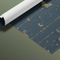 Gilded Butterfly Vertical Mural Wallpaper in Navy and Gold Mural Wallpaper - room preview 03
