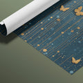 Gilded Butterfly Vertical Line Mural Wallpaper in Midnight Navy Mural Wallpaper - room preview 03