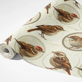 Sparrow Medallion Mural Wallpaper in Earthy Neutrals Mural Wallpaper - room preview 03