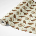 Vintage Sparrow Medallion Mural Wallpaper — Classic Bird Design Mural Wallpaper - room preview 03