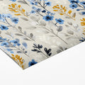 Watercolor Wildflower Mural Wallpaper — Blue and Ochre Floral Mural Wallpaper - room preview 03