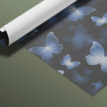 Ethereal Butterfly Mural Wallpaper —Dark Indigo and Charcoal Mural Wallpaper - room preview 03