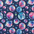Floating Watercolor Bubbles Mural Wallpaper — Deep Navy Backdrop Mural Wallpaper - room preview 03