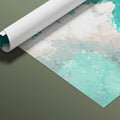 Abstract Teal Watercolor Cloud Mural Wallpaper for Modern Walls Mural Wallpaper - room preview 03