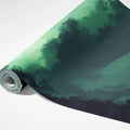 Ethereal Green Cloudscape Mural Wallpaper — Impressionist Style Mural Wallpaper - room preview 03