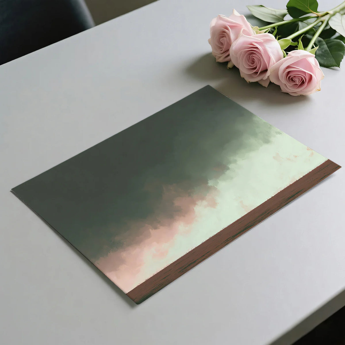 Stormy Horizon Mural Wallpaper — Moody Abstract Landscape Mural Wallpaper - room preview 03