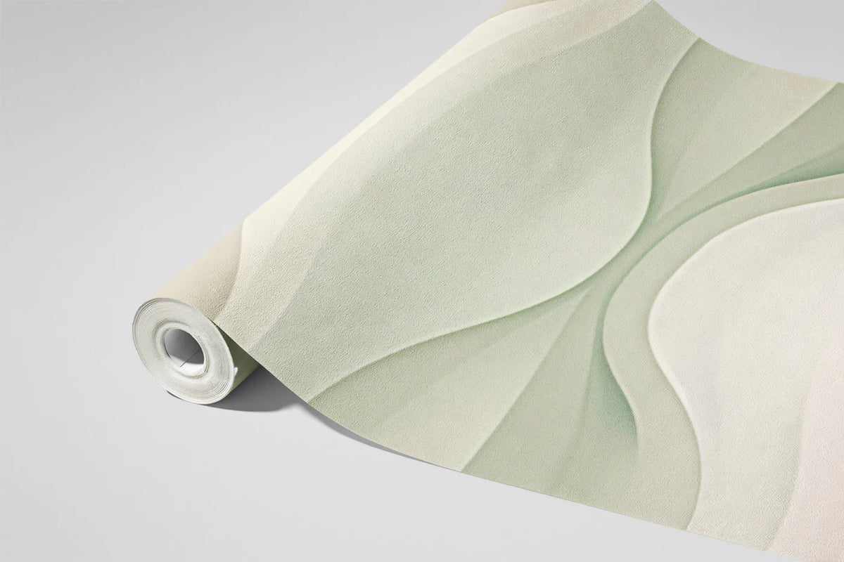 Soft Wave Panel Mural Wallpaper — Modern Fluid Abstract Decor Mural Wallpaper - room preview 03
