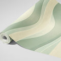 Mid-Century Wavy Stripe Mural Wallpaper — Soft Retro Curves Mural Wallpaper - room preview 03