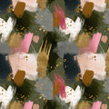 Abstract Brushstroke Mural Wallpaper in Olive, Pink and Gold Mural Wallpaper - room preview 03
