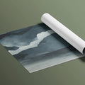 Misty Mountain Ink Wash Mural Wallpaper — Gray Landscape Art Mural Wallpaper - room preview 03