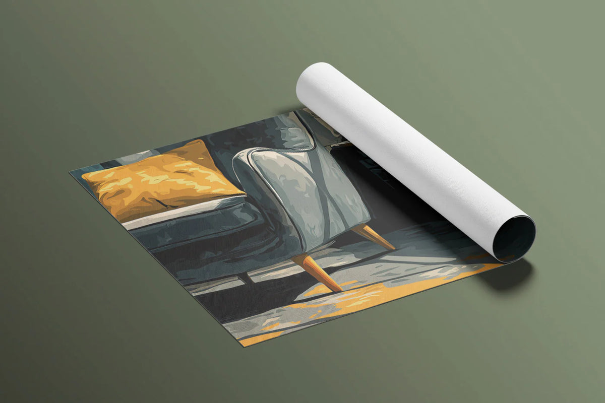 Sunlit Abstract Teal and Ochre Mural Wallpaper — Artistic Interior Mural Wallpaper - room preview 03