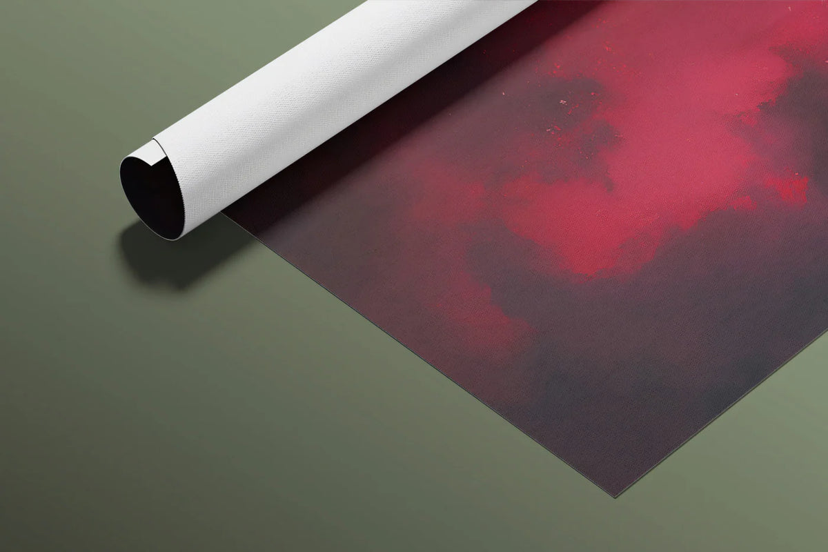 Crimson Smoke Cloud Mural Wallpaper — Dramatic Abstract Design Mural Wallpaper - room preview 03