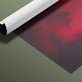 Crimson Smoke Cloud Mural Wallpaper — Dramatic Abstract Design Mural Wallpaper - room preview 03