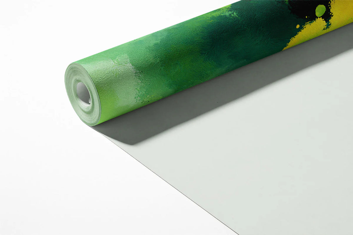 Abstract Green Brushstroke Mural Wallpaper — Expressive Wall Art Mural Wallpaper - room preview 03
