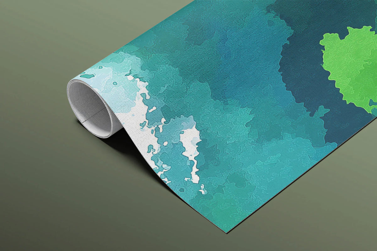 Abstract Watercolor Green Cloud Mural Wallpaper - room preview 03