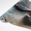 Weathered Concrete Mural Wallpaper — Industrial Blue and Rust Mural Wallpaper - room preview 03