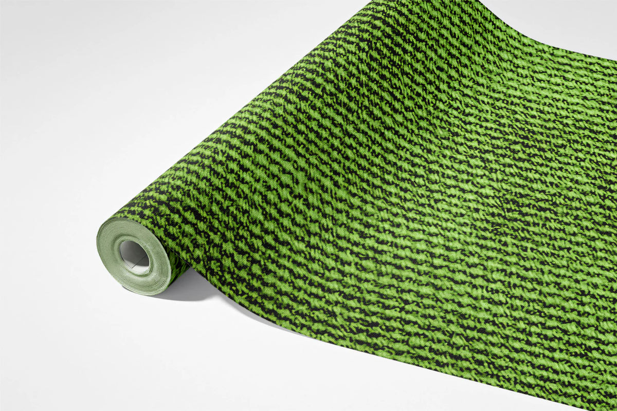 Distressed Lime Green Textile Mural Wallpaper — Industrial Edge Mural Wallpaper - room preview 03