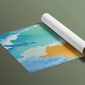 Abstract Coastal Wave Mural Wallpaper — Energetic Painterly Design Mural Wallpaper - room preview 03