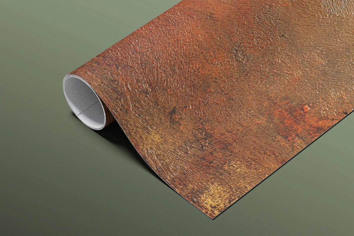 Abstract Earth Tone Mural Wallpaper — Rich Impasto Oil Effect Mural Wallpaper - room preview 03
