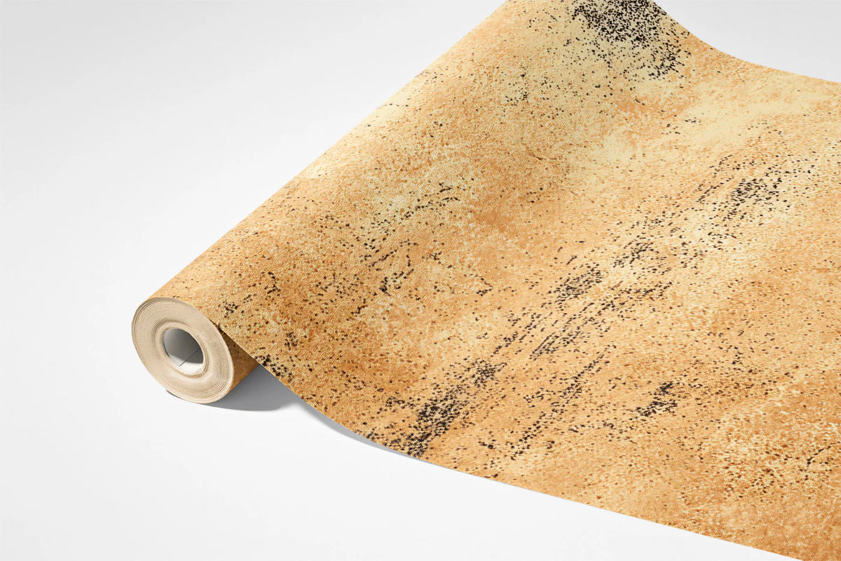 Distressed Ochre Plaster Mural Wallpaper — Textured Grunge Wall Mural Wallpaper - room preview 03