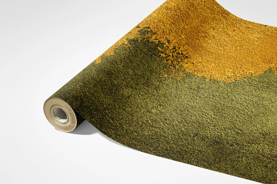 Papier peint mural abstrait feuilles d'or — Papier peint mural texturé vert olive