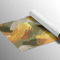 Abstract Brushstroke Mural Wallpaper — Gold and Olive Art Mural Wallpaper - room preview 03