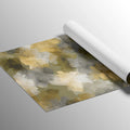 Abstract Brushstroke Mural Wallpaper — Gold and Olive Art Mural Wallpaper - room preview 03