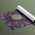 Vintage Floral Mural Wallpaper in Plum and Teal — Moody Botanical Mural Wallpaper - room preview 03