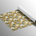 Textured Ochre and Olive Geometric Mural Wallpaper - room preview 03