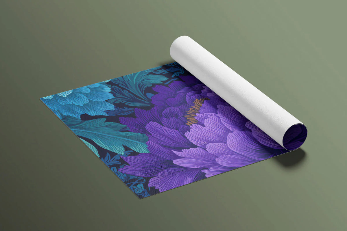 Vibrant Peony Botanical Mural Wallpaper — Deep Jewel Tones Mural Wallpaper - room preview 03