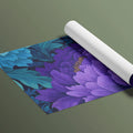 Vibrant Peony Botanical Mural Wallpaper — Deep Jewel Tones Mural Wallpaper - room preview 03