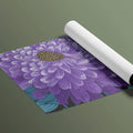 Dramatic Chrysanthemum Floral Mural Wallpaper in Purple and Teal Mural Wallpaper - room preview 03