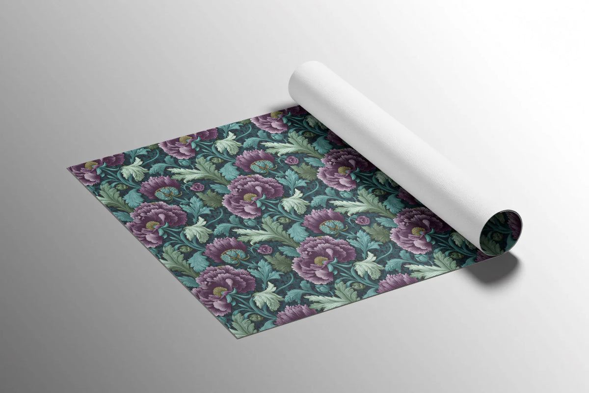 Victorian Peony Mural Wallpaper — Dark Floral Botanical Mural Wallpaper - room preview 03