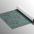 Vintage Floral Mural Wallpaper in Plum and Teal Mural Wallpaper - room preview 03