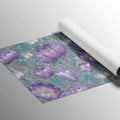 Botanical Peony Mural Wallpaper — Whimsical Violet and Teal Mural Wallpaper - room preview 03